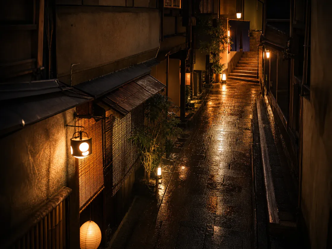 夜の中洲の路地