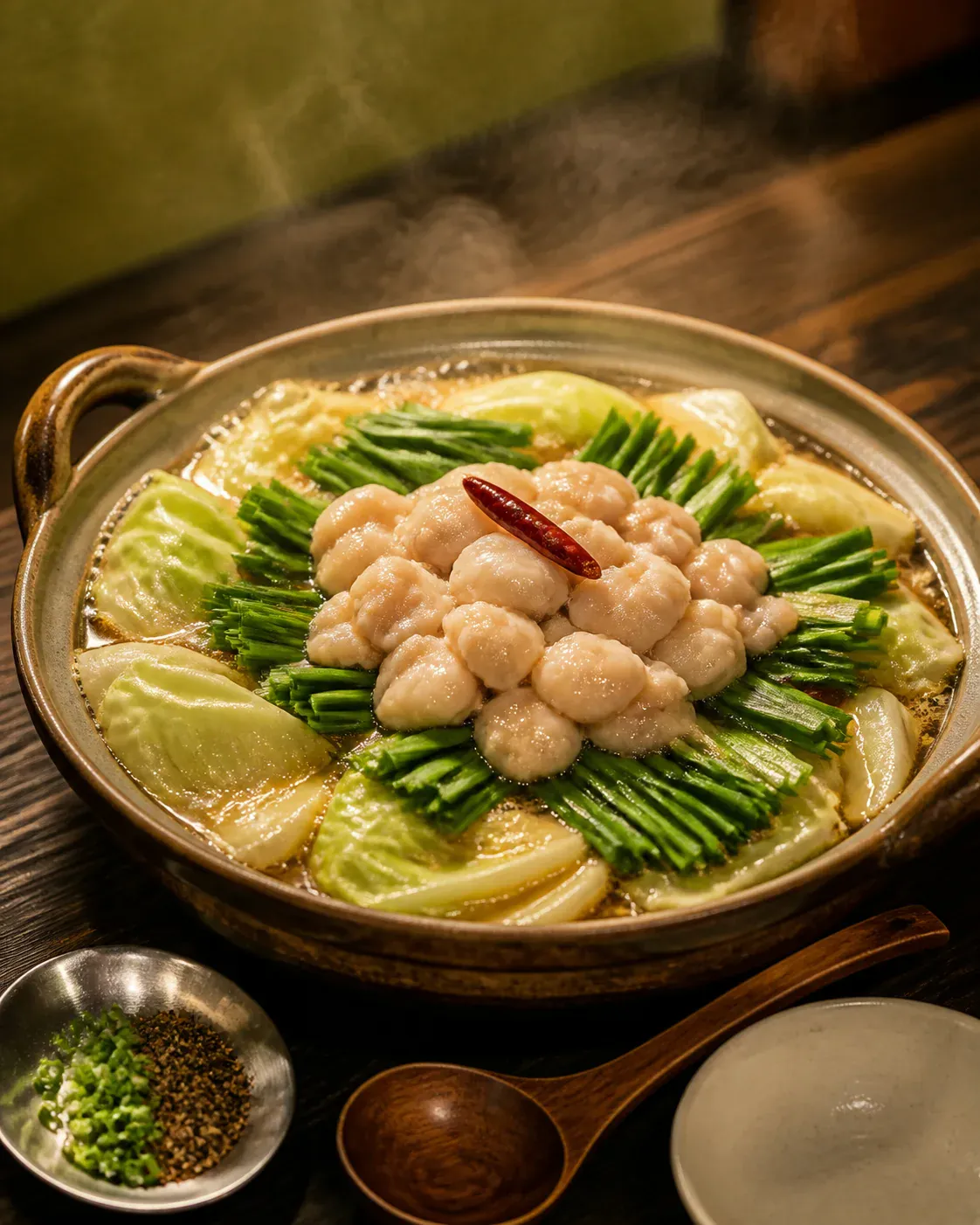 看板料理の醤油もつ鍋